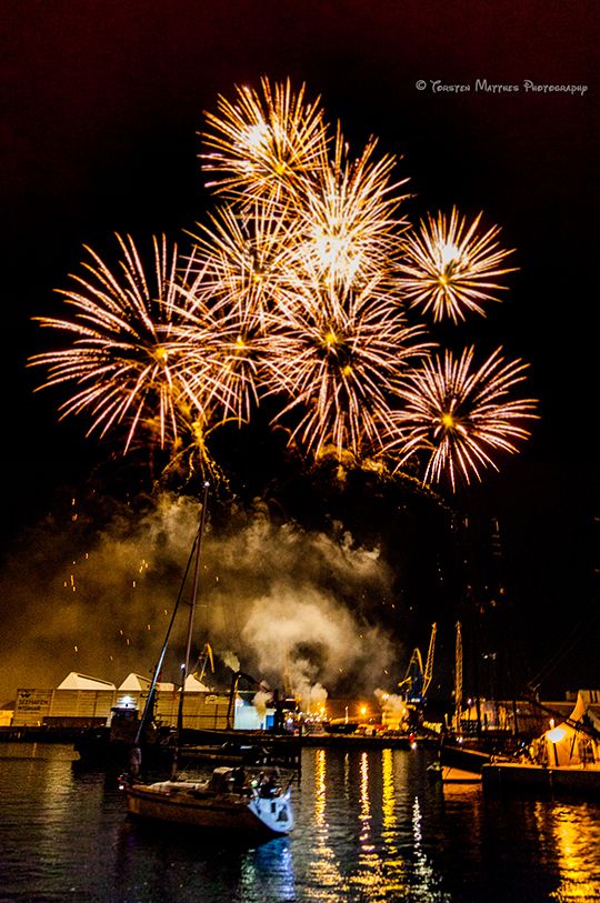 Feuerwerk am Alten Hafen in Wismar